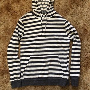 21Men Grey & White Stripe Hoodie, Men’s size S